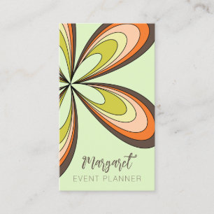 Groovy 70s Hippie Flower, kalk-Daisy, händelseplan Visitkort