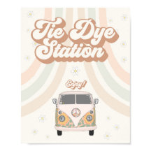 Groovy 70s retro dye station-tecken