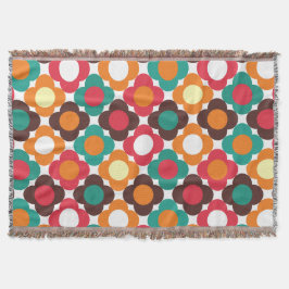 Groovy 70s Retro Flower Pattern | Bold Boho Floral Filt