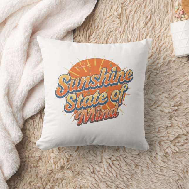 Groovy 70s Style Summer Sunset Kudde (Filt)