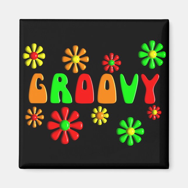 Groovy 70's T-Shirts and Gifts Magnet (Framsidan)