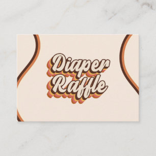 Groovy 70s Typography Retro Rainbow Diaper Raffle Tilläggskort