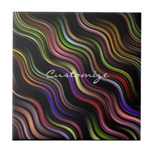 Groovy 70's vågigt hippie psychedelic kakelplatta