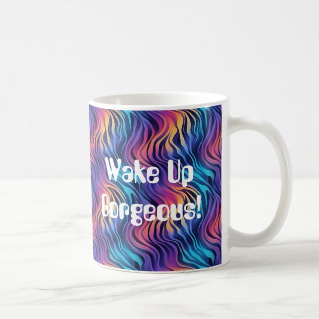 Groovy 90s Multicolor Boho Stil   Kaffemugg (Höger)