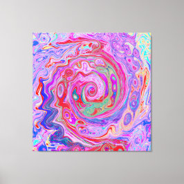 Groovy Abstract Retro Red, Purple and Pink Swirl Canvastryck