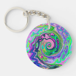 Groovy Abstrakt Aqua och Navy Lava Swirl