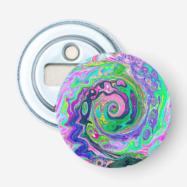 Groovy Abstrakt Aqua och Navy Lava Swirl Flasköppnare