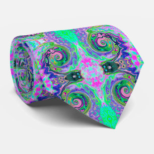 Groovy Abstrakt Aqua och Navy Lava Swirl Slips