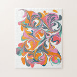 Groovy Abstrakt Colorful Marble Psychedelic Art Pussel<br><div class="desc">Marble Design-pussel för färgad unik Abstrakt</div>
