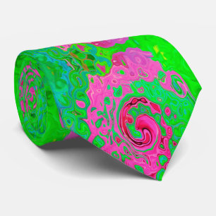 Groovy Abstrakt Grönt och Red Lava Liquid Swirl Slips