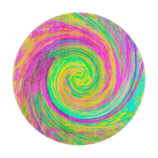 Groovy Abstrakt Lila och Gul Vätska Virvel (Framsidan)