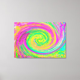 Groovy Abstrakt Lila och Gult Rainbow Swirl Canvastryck