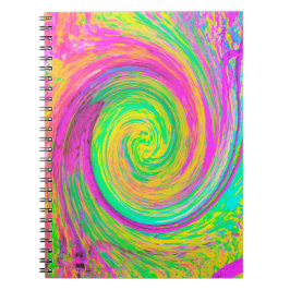 Groovy Abstrakt Lila och Gult Vätska Swirl Anteckningsbok