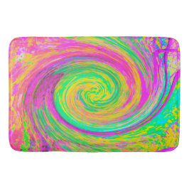 Groovy Abstrakt Lila och Gult Vätska Swirl Badrumsmatta