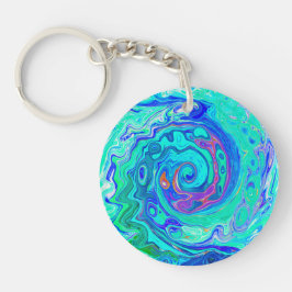 Groovy Abstrakt Ocean Blå och Grön Vätskvirvel