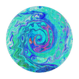 Groovy Abstrakt Ocean Blue och Grönt Liquid Swirl