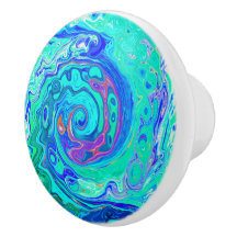 Groovy Abstrakt Ocean Blue och Grönt Liquid Swirl