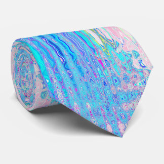 Groovy Abstrakt Retro Aqua och Rosa Atomvågor Slips