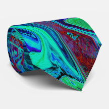 Groovy Abstrakt Retro Art in Blue and Red