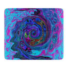 Groovy Abstrakt Retro Blue och Lila Swirl