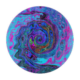 Groovy Abstrakt Retro Blue och Lila Swirl