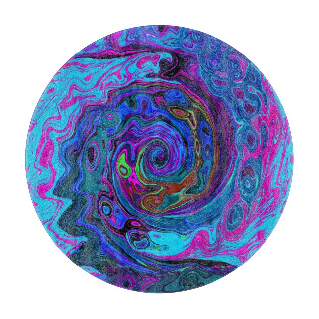 Groovy Abstrakt Retro Blue och Lila Swirl (Framsidan)