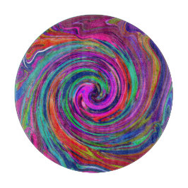 Groovy Abstrakt Retro Magenta Mörk Rainbow Swirl