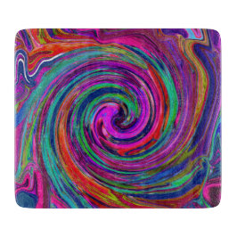 Groovy Abstrakt Retro Magenta Mörk Rainbow Swirl