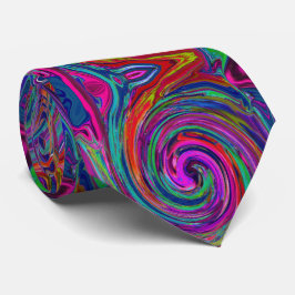 Groovy Abstrakt Retro Magenta Mörk Rainbow Swirl Slips