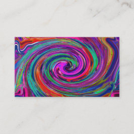 Groovy Abstrakt Retro Magenta Mörk Rainbow Swirl Visitkort