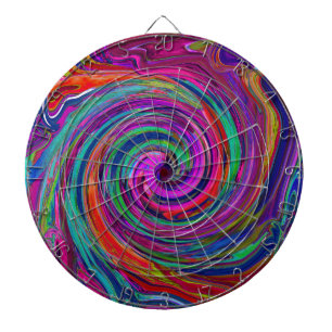 Groovy Abstrakt Retro Magenta Mörk Regnbåge Virvel Darttavla