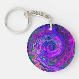 Groovy Abstrakt Retro Magenta och Lila Swirl