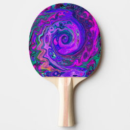 Groovy Abstrakt Retro Magenta och Lila Swirl Pingisracket