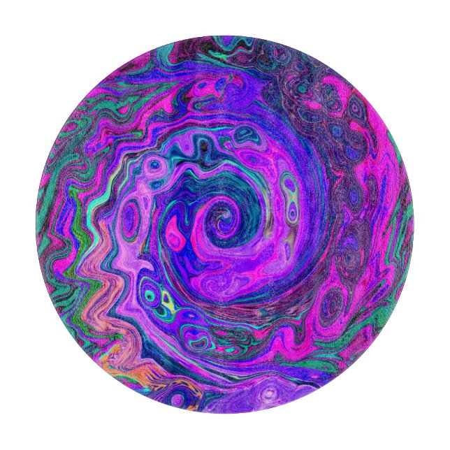 Groovy Abstrakt Retro Magenta och Lila Virvel (Framsidan)