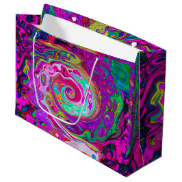 Groovy Abstrakt Retro Magenta Rainbow Swirl