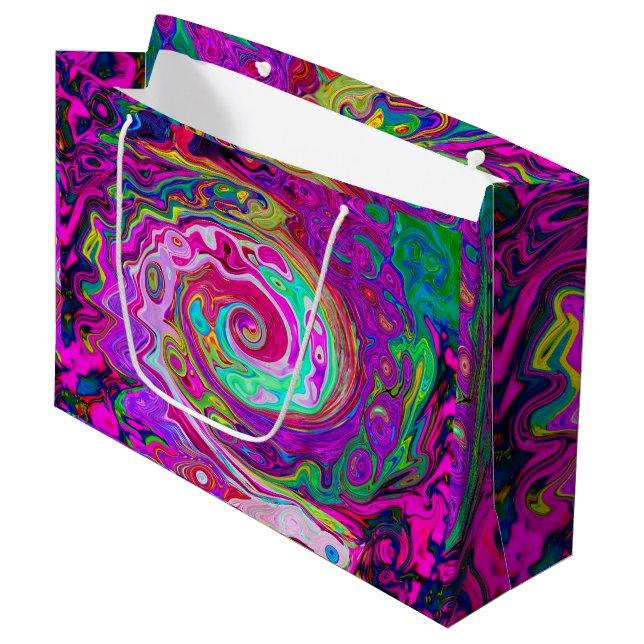 Groovy Abstrakt Retro Magenta Rainbow Swirl (Framsidan Vinklad)