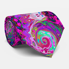 Groovy Abstrakt Retro Magenta Rainbow Swirl Slips