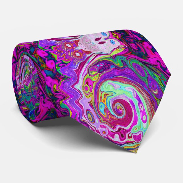 Groovy Abstrakt Retro Magenta Rainbow Swirl Slips (Rullad)