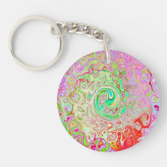 Groovy Abstrakt Retro Pastel Grönt Liquid Swirl (Framsidan)