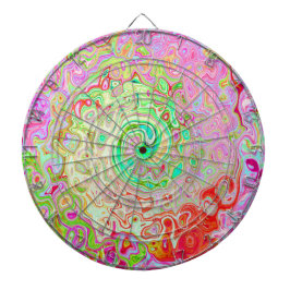 Groovy Abstrakt Retro Pastel Grönt Liquid Swirl Darttavla