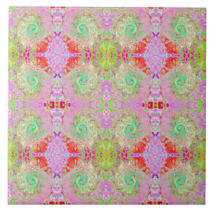 Groovy Abstrakt Retro Pastel Grönt Liquid Swirl Kakelplatta