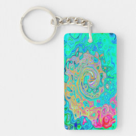 Groovy Abstrakt Retro Rainbow Liquid Swirl