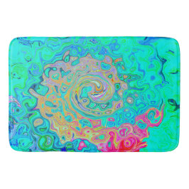 Groovy Abstrakt Retro Rainbow Liquid Swirl Badrumsmatta