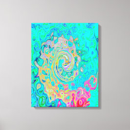 Groovy Abstrakt Retro Rainbow Liquid Swirl Canvastryck