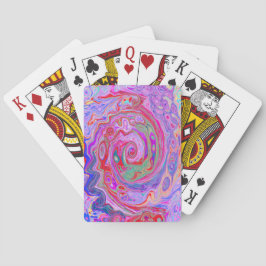 Groovy Abstrakt Retro Red, Lila and Rosa Swirl Casinokort