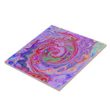 Groovy Abstrakt Retro Red, Lila and Rosa Swirl