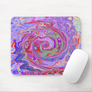 Groovy Abstrakt Retro Red, Lila and Rosa Swirl Musmatta