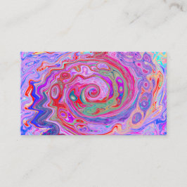 Groovy Abstrakt Retro Red, Lila and Rosa Swirl Visitkort