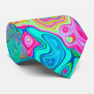 Groovy Abstrakt Retro Regnbåge Flytande Virvel Slips