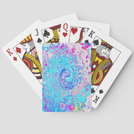 Groovy Abstrakt Retro Robins Äggblå Virvel Casinokort